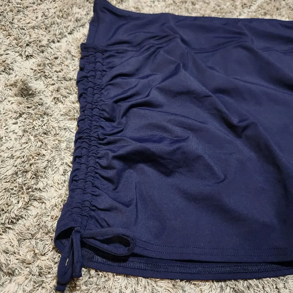 NWT Lands End Navy Blue Bathing Suit Swim Skiart Women’s 14